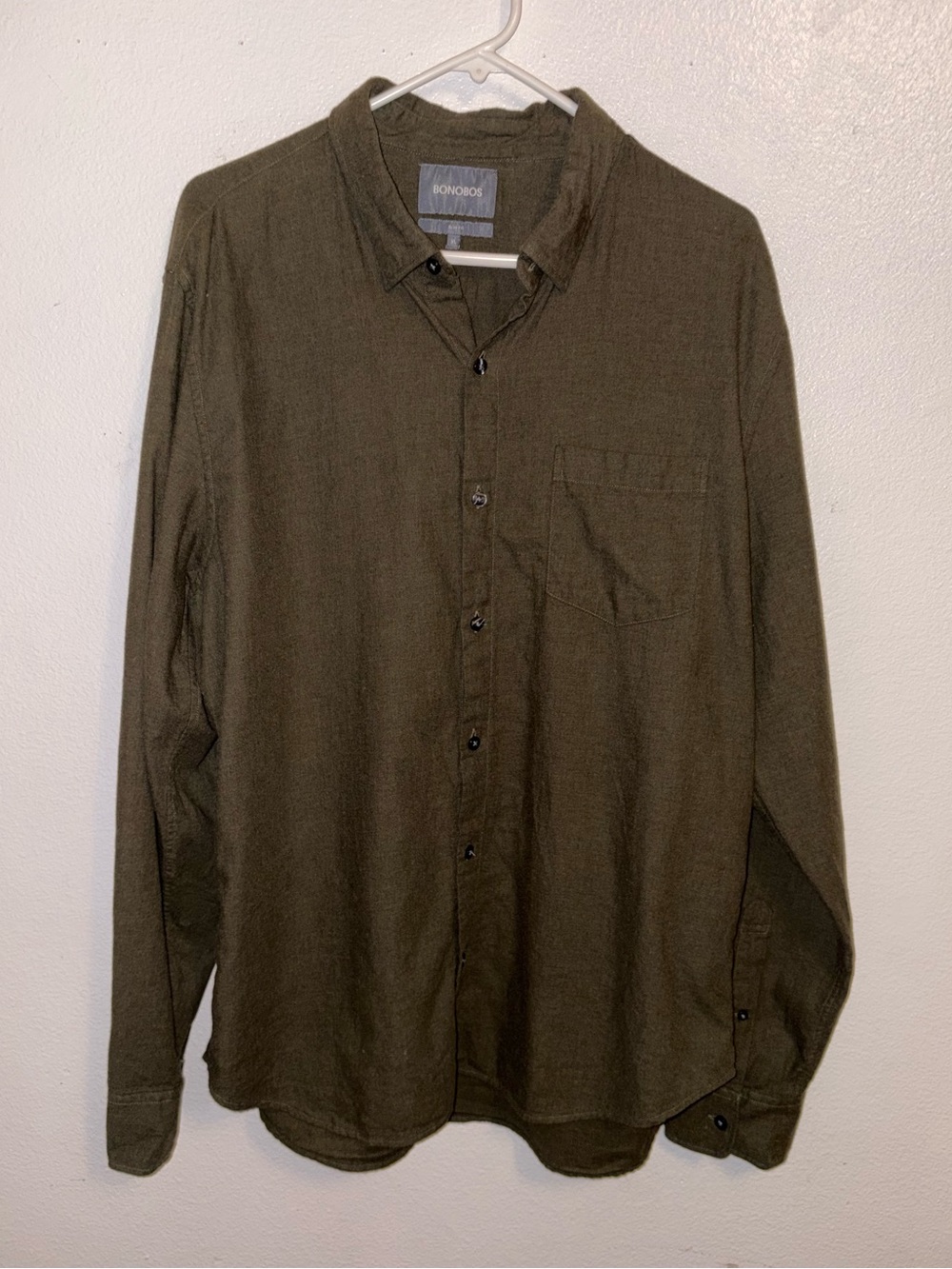 Bonobos Olive Green Button Up Shirt Size XL